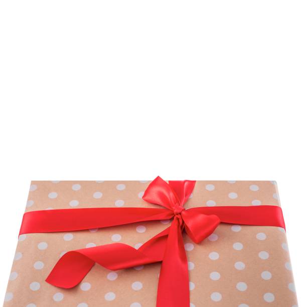 istock Gift box. Wrapping paper with polka dots. 1077633420