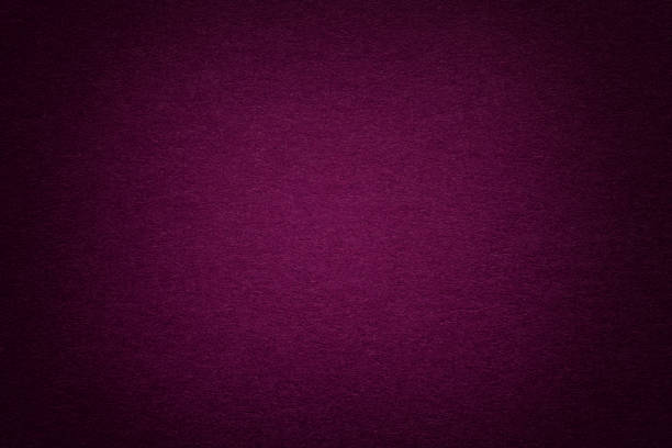 Texture of old purple paper background, closeup. Structure of dense cardboard. Texture of vintage dark purple paper background with vignette. Structure of dense magenta kraft cardboard with frame. Felt wine gradient backdrop closeup. plum stock pictures, royalty-free photos & images