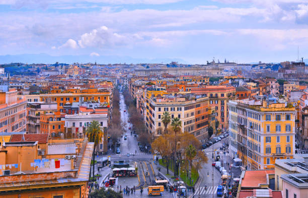 istock cityscape and architecture view on Rome from Vatican balcony, Italy 1077648184