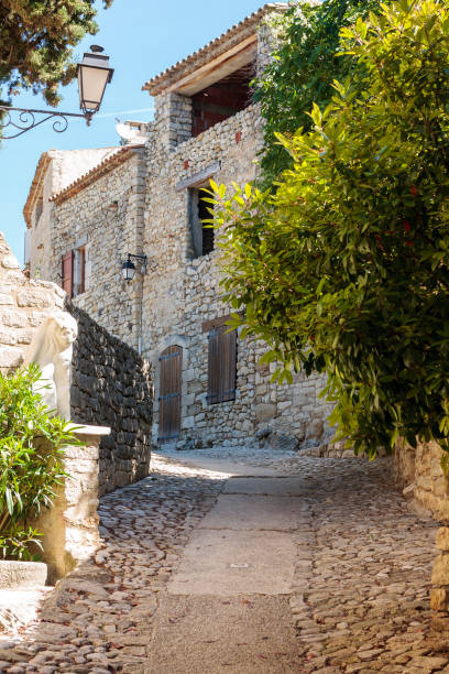 Old street  at the village of Lurs in Provence France. Lurs France. 15 september 2018. Old street  at the village of Lurs in Provence France. lur stock pictures, royalty-free photos & images