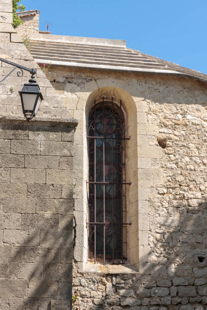 Window of  the church at the village of Lurs in Provence France. Lurs France. 15 september 2018. Window of  the church at the village of Lurs in Provence France. lur stock pictures, royalty-free photos & images