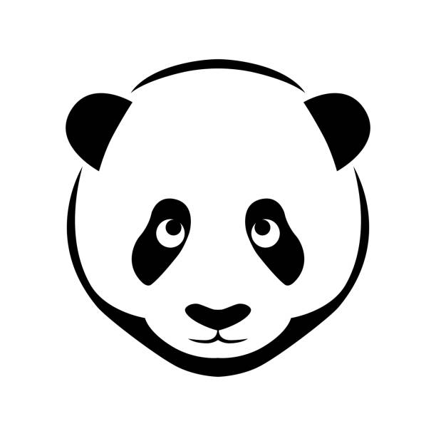 Panda Icon panda head. Flat symbol panda. Isolated sign on white background. Vector Illustration chinese panda stock illustrations