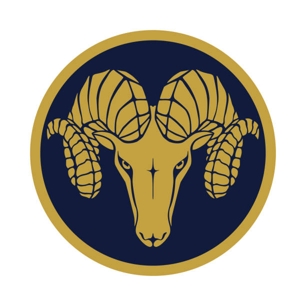 黄金の ram - ram bighorn sheep animal head animal themes点のイラスト素材／クリップアート素材／マンガ素材／アイコン素材