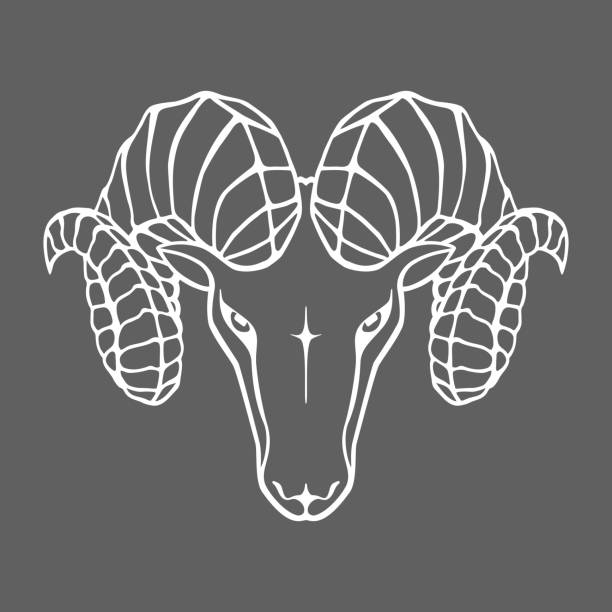 ram - ram bighorn sheep animal head animal themes点のイラスト素材／クリップアート素材／マンガ素材／アイコン素材