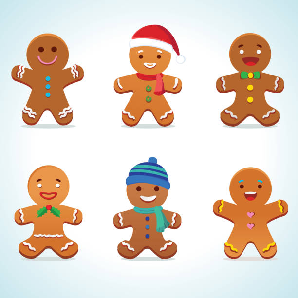 ilustrações de stock, clip art, desenhos animados e ícones de gingerbread man vector - gingerbread cake gingerbread man gingerbread cookie christmas