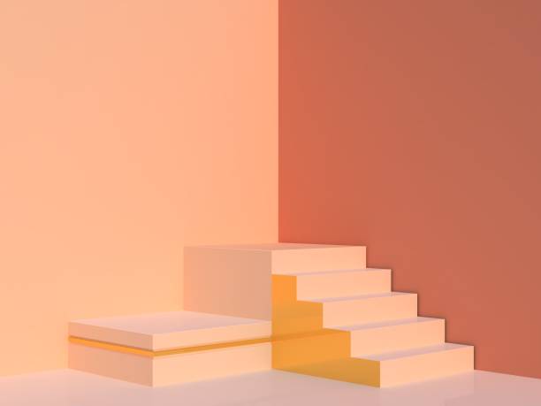 istock Minimal podium background in pastel colours. 1077665598