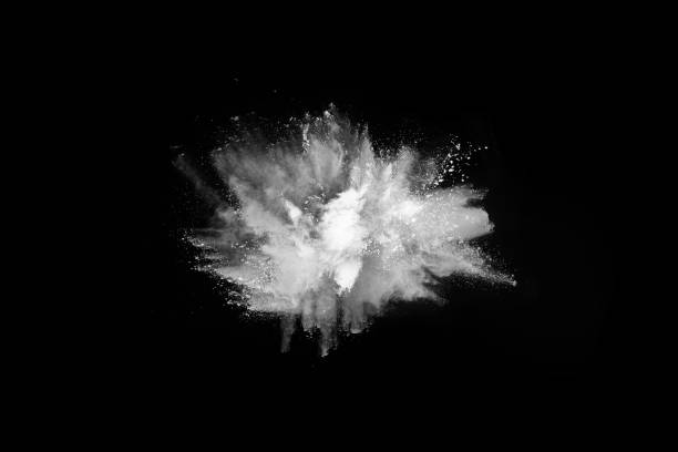 istock White powder explosion on black background. Colored cloud. Colorful dust explode. Paint Holi. 1077671242
