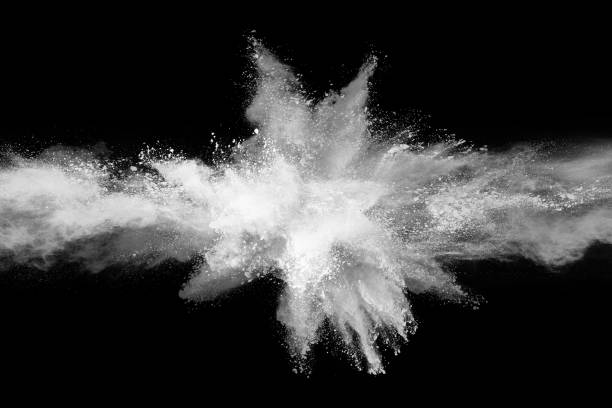 istock White powder explosion on black background. Colored cloud. Colorful dust explode. Paint Holi. 1077671326