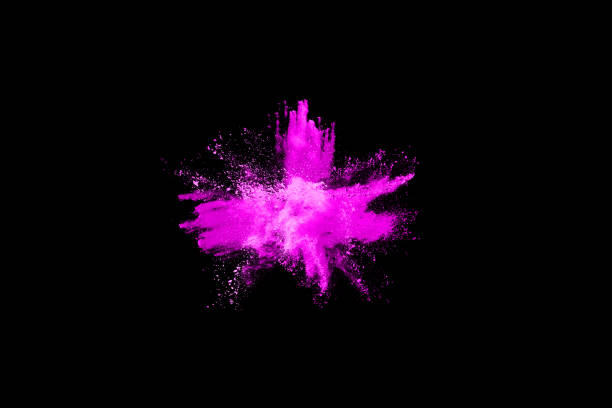 istock Pink powder explosion on black background. Colored cloud. Colorful dust explode. Paint Holi. 1077671400