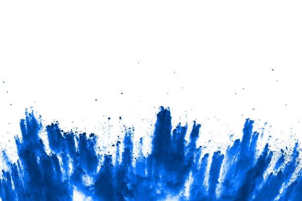 istock Blue powder explosion on white background. Colored cloud. Colorful dust explode. Paint Holi. 1077671768