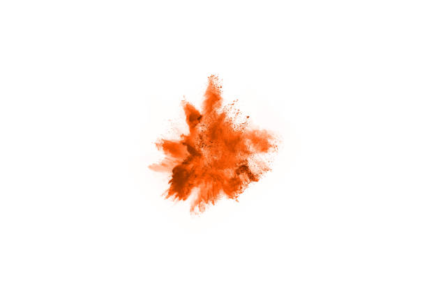 istock Brown powder explosion isolated on white background. 1077672060