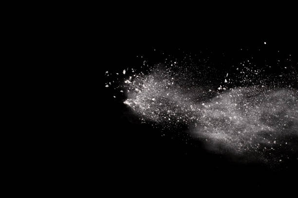 istock White powder explosion on black background. Colored cloud. Colorful dust explode. Paint Holi. 1077674394
