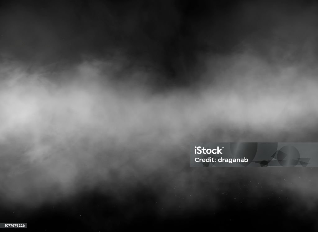 Black and white smoke White smoke over black background Fog Stock Photo