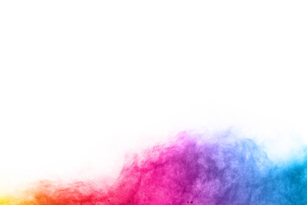 istock abstract powder splatted background. Colorful powder explosion on white background. Colored cloud. Colorful dust explode. Paint Holi. 1077681884