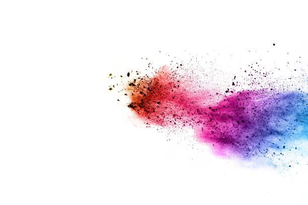 istock abstract powder splatted background. Colorful powder explosion on white background. Colored cloud. Colorful dust explode. Paint Holi. 1077681990