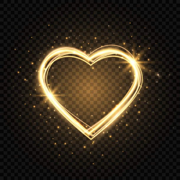ilustrações, clipart, desenhos animados e ícones de moldura de ouro coração glitter com espaço para texto. coração com a luz dourada. feliz dia dos namorados cartão com coração de brilhante. pó de estrelas cintilante brilhante. borda de festiva. ilustração vetorial - valentines day hearts flash