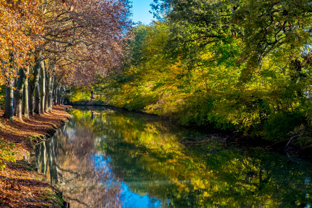 The Canal du Midi during the autumn, in the south of France