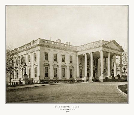 Antique American Photograph: The White House, Washington, D.C., United States, 1893: Original edition from my own archives. Copyright has expired on this artwork. Digitally restored.