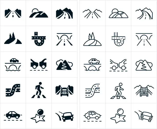 Vector illustration of Roads Icons