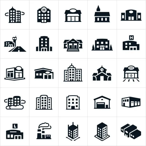 Vector illustration of Buildings Icons