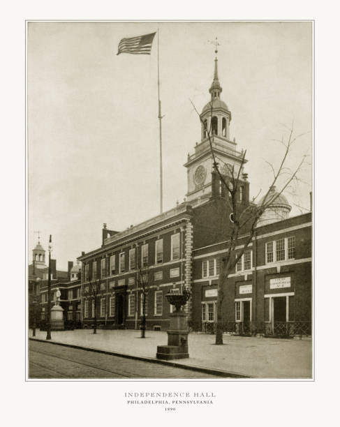 Independence Hall, Philadelphia, Pennsylvania, United States, Antique American Photograph: 1893 Antique American Photograph: Independence Hall, Philadelphia, Pennsylvania, United States, 1893: Original edition from my own archives. Copyright has expired on this artwork. Digitally restored. philadelphia pennsylvania photos stock pictures, royalty-free photos & images