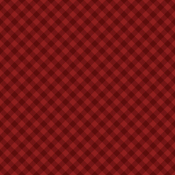 빨간 등심 아가일 패턴 배경 - argyle textile seamless pattern stock illustrations