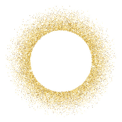 Gold vector glitter circle frame