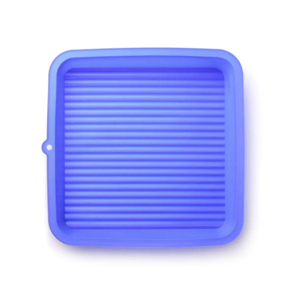 istock Top view of  blue silicone pan 1077728260