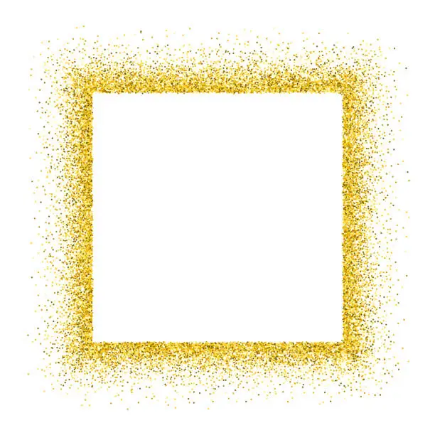 Vector illustration of Gold vector glitter frame