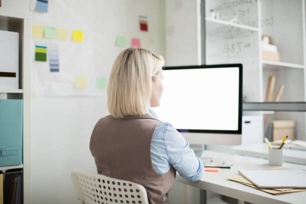 istock Busy woman working with modern computer 1077738148