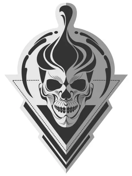 Vector illustration of Catchy skull memorable design art