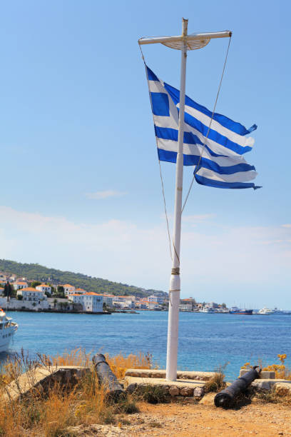 istock View on Spetses harbor from flag hill, Greece 1077748436