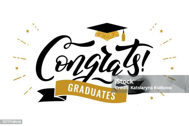 Congrats Graduates Class Of 2019 Graduation Congratulation Party Stock Illustration - Download Image Now