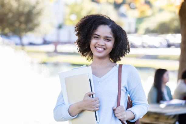 istock Portrait of beautiful college student 1077757944