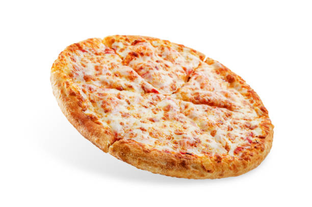 istock Pizza with cheese and tomato sauce isolated 1077760462