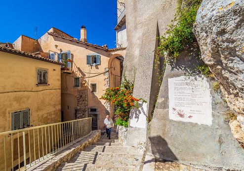Cervara di Roma, Italy - 23 September 2018 - A little suggestive town on the rock, in the Simbruini mountains, province of Rome, know as \