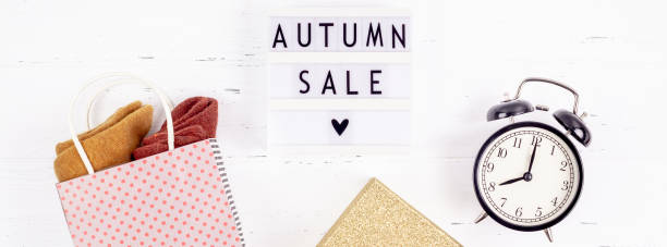 istock Autumn sale text on lightbox white background 1077762900