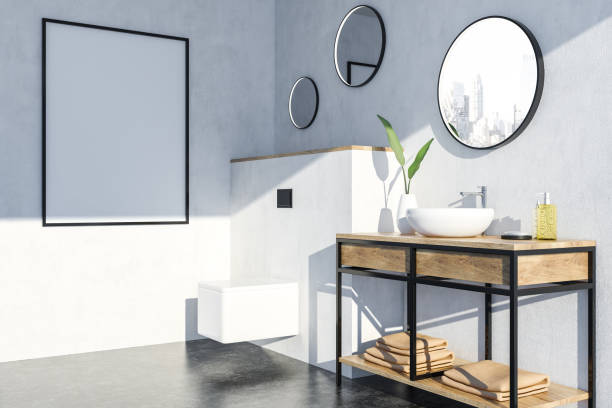 istock White bathroom sink and toilet, poster 1077763352