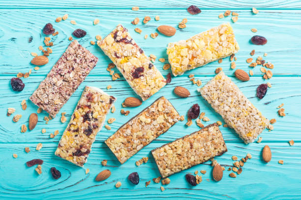 istock Healthy homemade snacks breakfast . Granola bars 1077766540