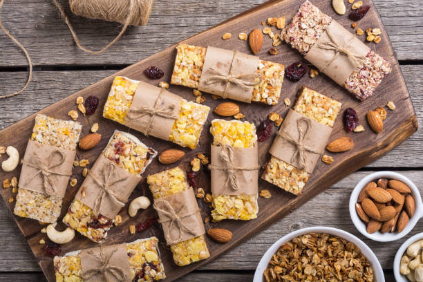 istock Healthy homemade snacks breakfast . Granola bars 1077766562