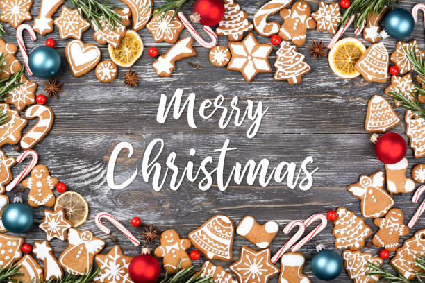 istock Christmas frame made of gingerbread cookies. 1077770200