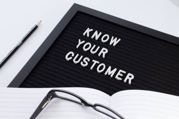 istock Know Your Customer - business effective concept, white office flat lay 1077779224