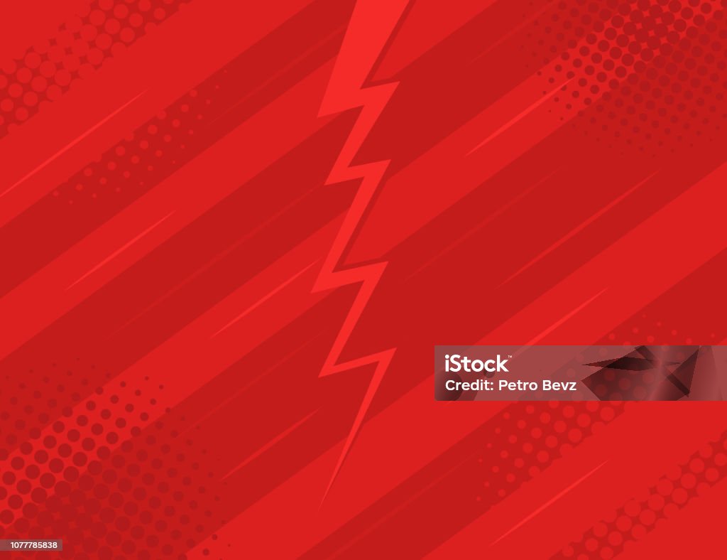 Retro Myred Red Retro Vintage Style Background With Rays And Lightning Vector ...