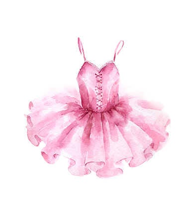 Pink Dress Watercolor Illustration Stock Illustration - Download Image Now  - Watercolor Painting, Tutu, Dress - iStock
