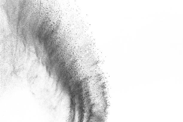 istock Freeze motion of black particles. 1077838808