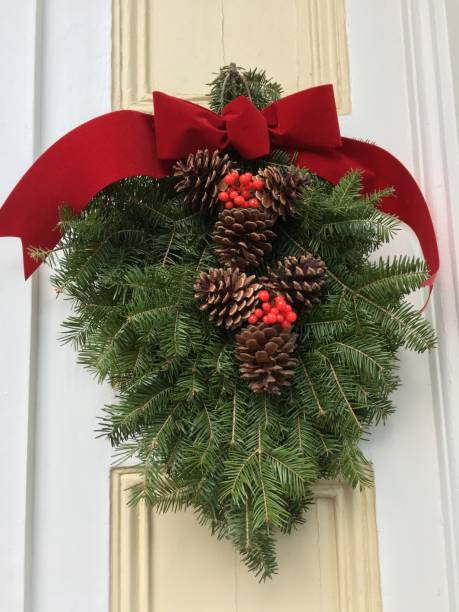 istock Evergreen Christmas swag 1077849344