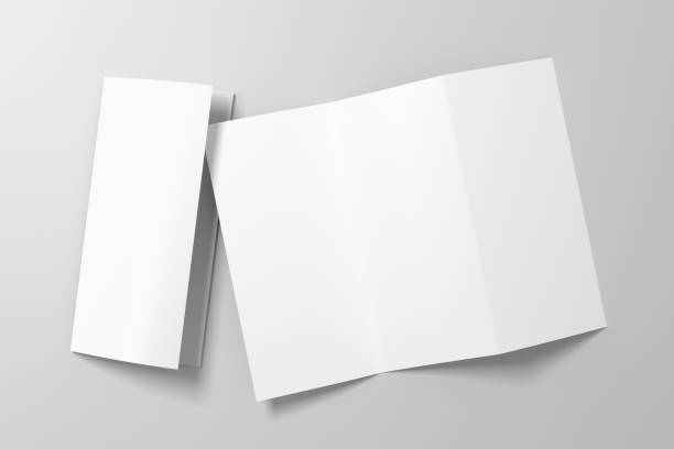 istock Blank trifold brochure A4 booklet 1077850446