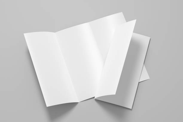 istock Blank trifold brochure A4 booklet 1077850746