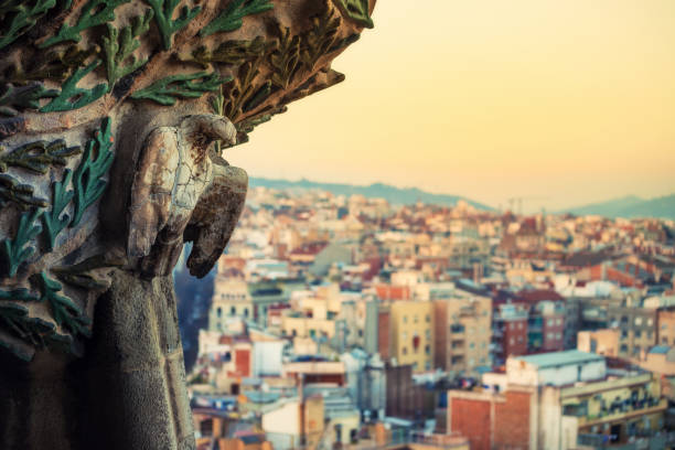 View from above Barcelona stock photo