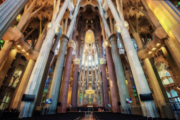 fantastical Sagrada Family church stock photo